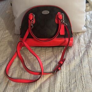 Coach Black and Pink Crossbody Bag with Adjustable Strap